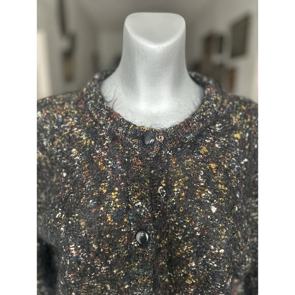 Vintage Paul Et Duffier Mohair Wool Blend Cardigan Large Art to Wear Texture 80s - Picture 5 of 13